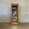 Oak Sliding Door Display Case w/ 4 Adjustable Glass Shelves