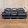 Hancock & Moore Austin English Style Blue Leather Sofa