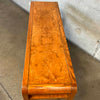 1982 Oak Mid Century Modern Style Console w/ Cane Shelf