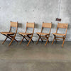 Mid Century Modern Set of Four Folding Game Table Chairs