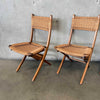Mid Century Modern Set of Four Folding Game Table Chairs