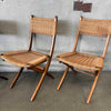 Mid Century Modern Set of Four Folding Game Table Chairs
