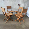Mid Century Modern Set of Four Folding Game Table Chairs