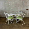 Vintage Iron & Glass Dining Table With Four Chairs