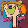 Abstract Face Acrylic Painting on Canvas by David MacInnes