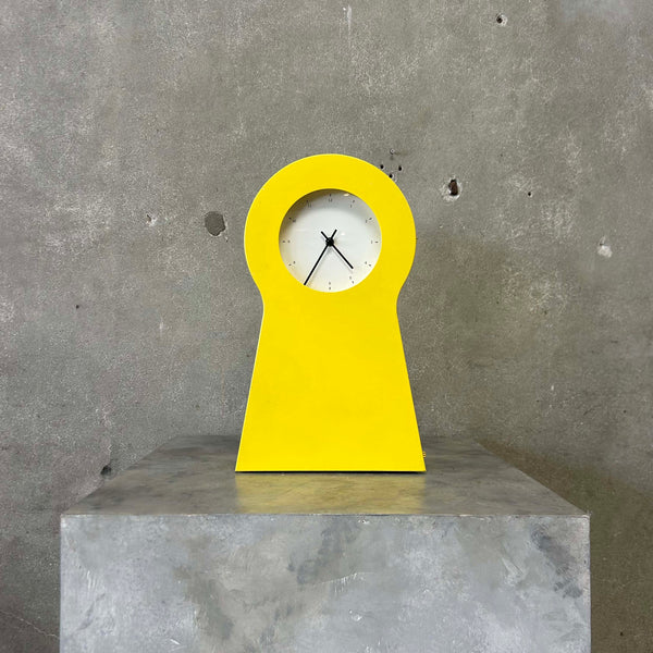 1995 Ikea Yellow Keyhole Shaped Wall Clock Product Image