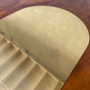 Mid Century Burl & Brass Dining Table (One Leaf)