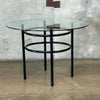 Post Modern Tubular Steel Base & Glass Top Dining/Game Table