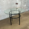 Post Modern Tubular Steel Base & Glass Top Dining/Game Table