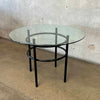 Post Modern Tubular Steel Base & Glass Top Dining/Game Table