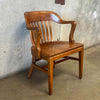 Classic Solid Walnut Bankers Chair - Made in 1947 By W.H. Gunlocke Chair Co.