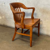 Classic Solid Walnut Bankers Chair - Made in 1947 By W.H. Gunlocke Chair Co.