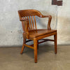 Classic Solid Walnut Bankers Chair - Made in 1947 By W.H. Gunlocke Chair Co.