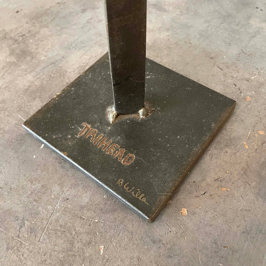 Geometric Metal Sculpture Signed