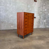 Danish Modern Teak Seven Drawer Highboy Dresser