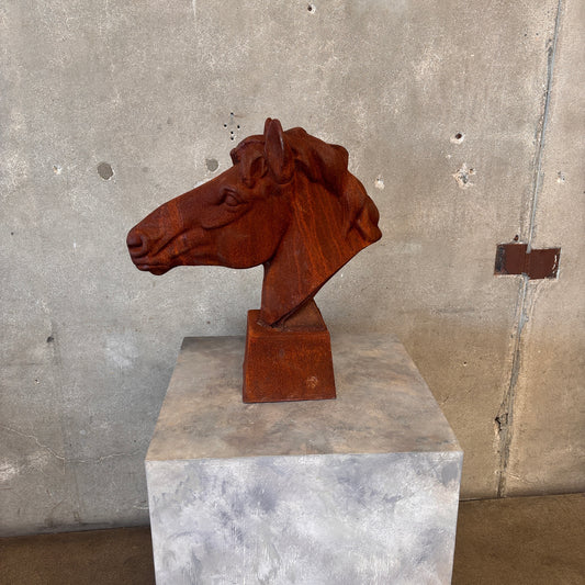 Antique Cast Iron Horse Head Statue #2