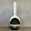 Vintage Mid Century Modern Off White Porcelain Enamel Malm Fire Drum 3 Fireplace