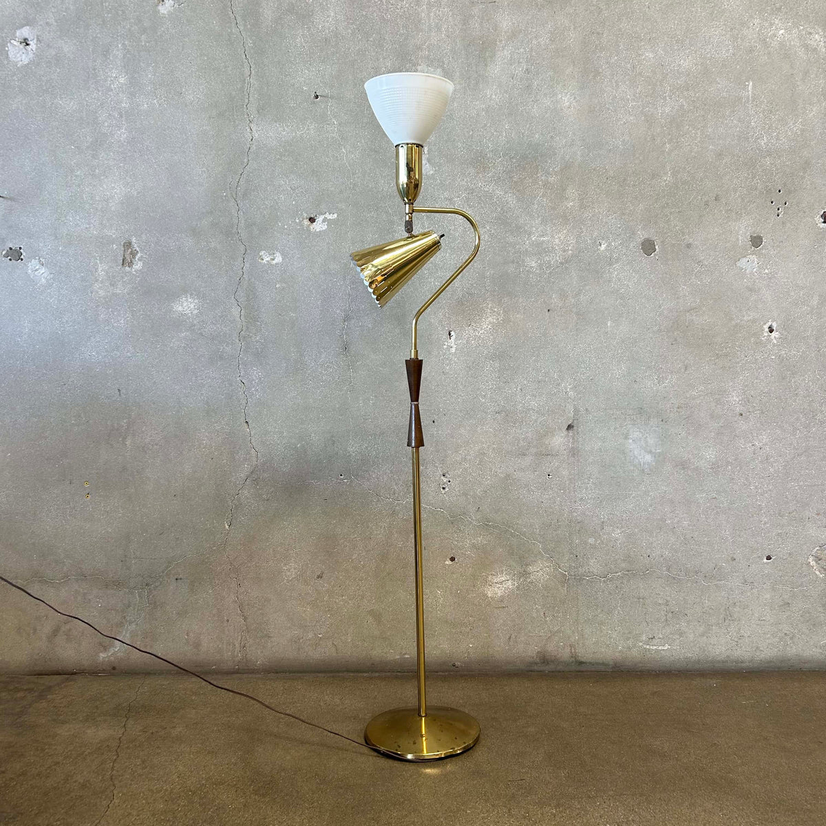 Brass Double Floor Lamp