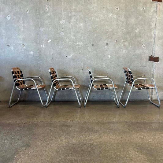 Set of Four Vintage Aluminum Patio Lounge Chairs