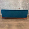Vintage Teal Blue Maharam Fabric Mid Century Dux of Sweden Sofa