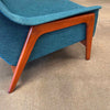 Vintage Teal Blue Maharam Fabric Mid Century Dux of Sweden Sofa