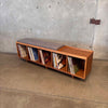 Teak Vinyl Storage Bench Hand Built By Pete Deeble Furniture - Long Beach CA