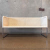 Vintage Mid Century Wicker & Chrome Bench Product Image