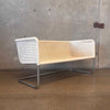 Vintage Mid Century Wicker & Chrome Bench Product Image