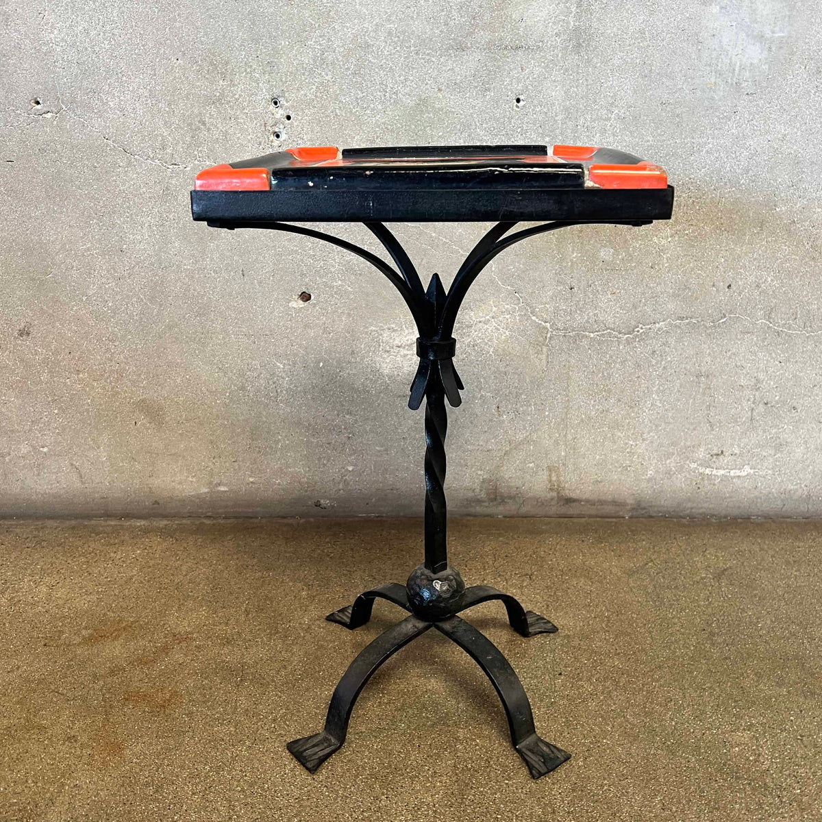 D & M Tile Table Wrought Iron Base