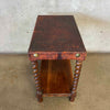 Vintage 20th Century Leather Wrapped Hand Tooled Barley Twist Peruvian Signed End Table