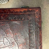 Vintage 20th Century Leather Wrapped Hand Tooled Barley Twist Peruvian Signed End Table
