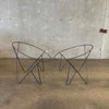 Pair Mid Century Modern Wrought Iron Hoop Chair Frames
