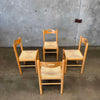 Set of Four Rush & Bentwood Italian Dining Chairs