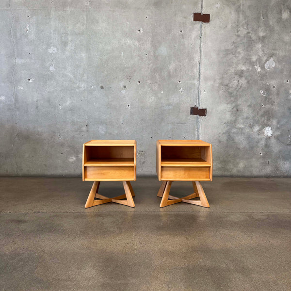 Mid Century Modern "Sculptura" Nightstands by Haywood Wakefield