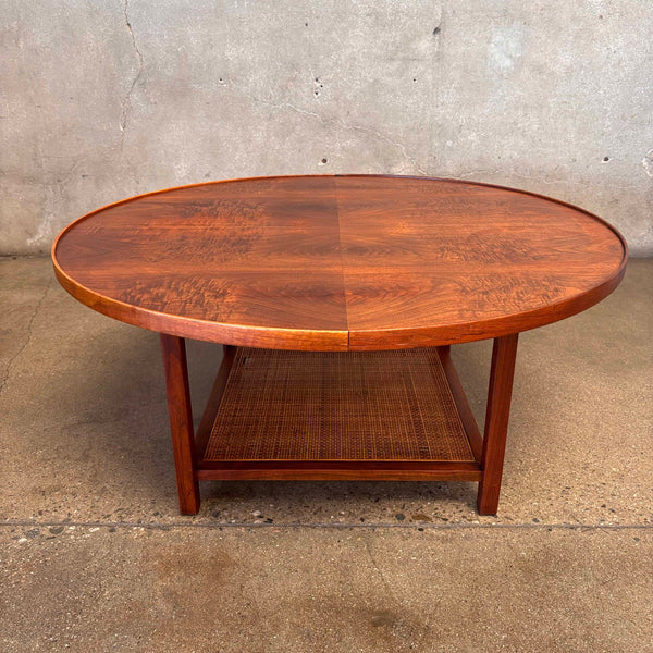 Mid Century Walnut + Cane Coffee Table by Jack Cartwright for Founders
