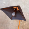 Vintage Studio Crafted Solid Mahogany Articulating Lamp w/ Fabric Shade