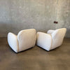 Pair of Vereien Modernist Swivel Chairs in Ivory Boucle