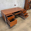 Executive Desk In Walnut By Alexis Yermakov For Stow Davis with Original Key Product Image