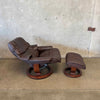 Ekornes "Stessless" Chair & Ottoman in Deep Brown Leather Product Image