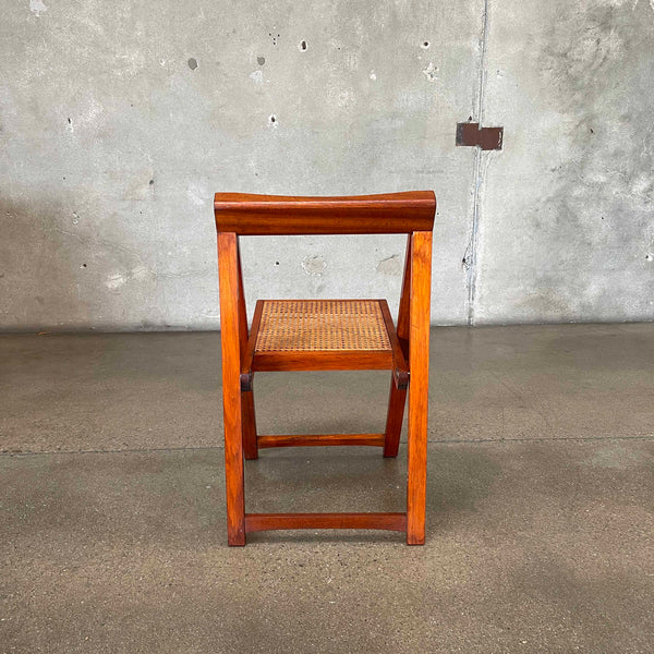 Aldo Jacober For Bazzani Wood & Rattan Folding Chair - Italy 1960s
