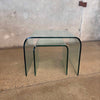 Set of Two Mid Century Modern Bent Glass Waterfall Tables - Signed by Artist Product Image