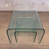 Set of Two Mid Century Modern Bent Glass Waterfall Tables - Signed by Artist Product Image