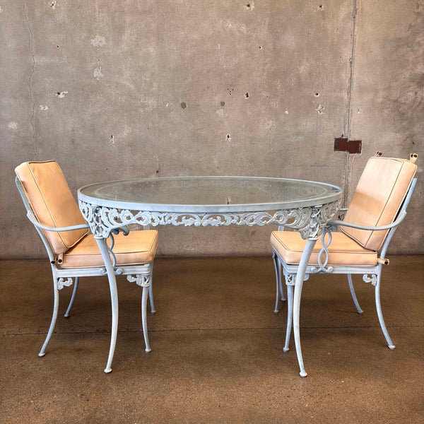 Brown Jordan Round Glass Top Table & Two Chairs Product Image