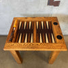 Vintage Oak & Leather Backgammon Table With Bakelite Chips - Reserved for W Product Image