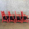 Set of Four Spanish Colonial Revival Spindle Back Arm Chairs c. 1920-30's Product Image
