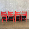Set of Four Spanish Colonial Revival Spindle Back Arm Chairs c. 1920-30's Product Image