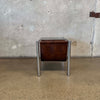 Vintage 1970s Chrome & Smoked Glass End Table With Magazine Rack Product Image