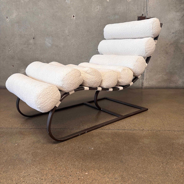 Coco The La Croix Chaise Lounge Chair in White Boucle Fabric Product Image