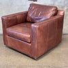Vintage Crate And Barrel Leather Swivel Club Chair Product Image
