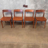 Set of 4 Mid Century Modern Dining Chairs Walnut Finish Made In Italy Product Image